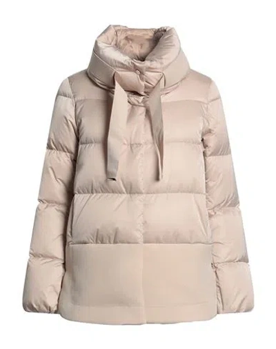 Herno Woman Puffer Beige Size 10 Polyester In Neutral