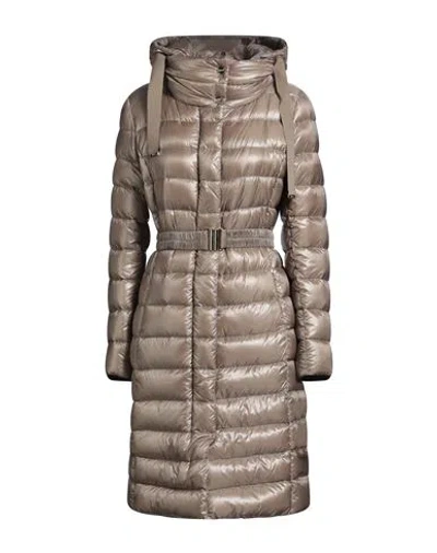 Herno Woman Puffer Beige Size 12 Polyamide In Brown
