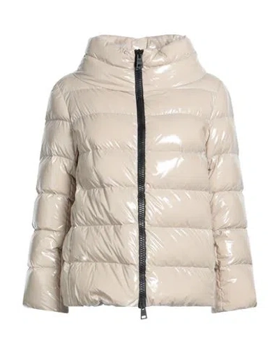 HERNO HERNO WOMAN PUFFER BEIGE SIZE 12 POLYAMIDE, POLYURETHANE, ACRYLIC, WOOL