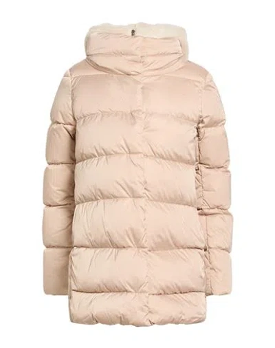 Herno Woman Puffer Beige Size 12 Polyester In Neutral