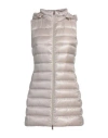 Herno Serena Hooded Down Puffer Vest In Beige