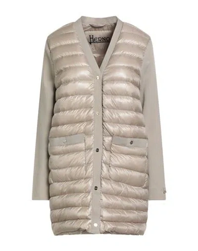 Herno Woman Puffer Beige Size 6 Polyamide, Cotton, Polyester, Viscose In Neutral