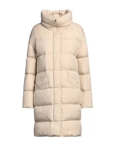 Herno Woman Puffer Beige Size 6 Polyester In Metallic