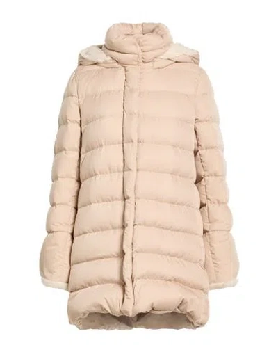 Herno Woman Puffer Beige Size 6 Polyester In Neutral