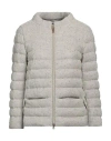Herno Woman Puffer Beige Size 6 Viscose, Metallic Fiber, Polyamide In Beige