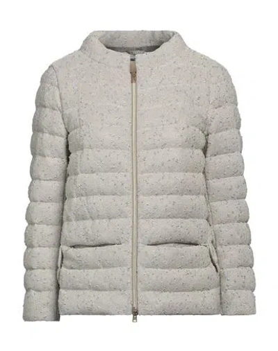 Herno Woman Puffer Beige Size 6 Viscose, Metallic Fiber, Polyamide