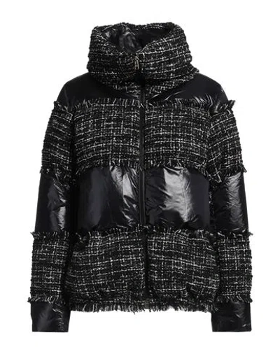 Herno Woman Puffer Black Size 8 Polyamide, Acrylic, Polyester, Recycled Wool, Cotton