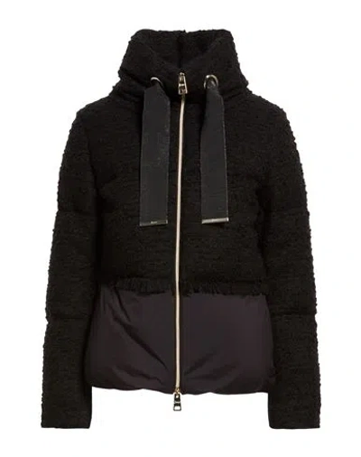 Herno Woman Puffer Black Size 12 Cotton, Virgin Wool, Polyamide