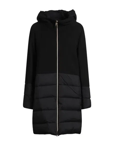 Herno Hooded Padded Jacket With Wool Inserts In Blue