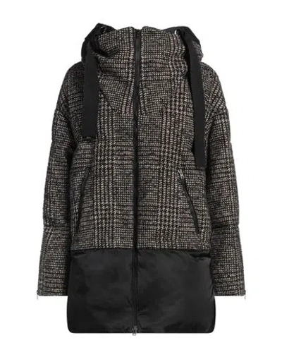 Herno Woman Puffer Black Size 8 Wool, Polyamide, Polyester, Acrylic, Textile Fibers