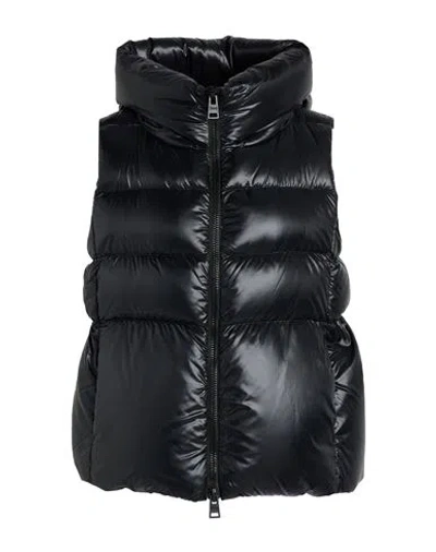 Herno Woman Puffer Black Size 8 Polyamide In Black
