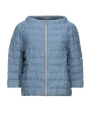 Herno Woman Puffer Blue Size 6 Linen