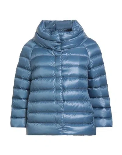 Herno Woman Puffer Blue Size 6 Polyamide, Polyurethane