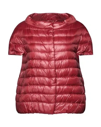 Herno Woman Puffer Brick Size 6 Polyamide, Cotton, Acetate In Red