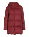 Herno Woman Puffer Burgundy Size 12 Silk, Cashmere In Red