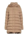Herno Woman Puffer Camel Size 2 Polyester In Animal Print