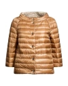 Herno Woman Puffer Camel Size 4 Polyamide In Black