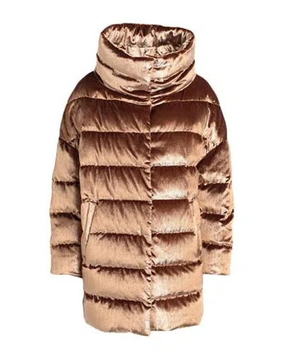 Herno Woman Puffer Camel Size 6 Polyester, Cotton, Acetate