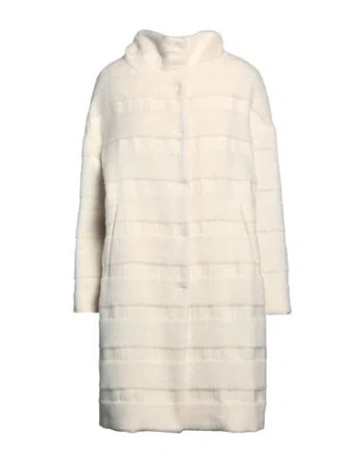 Herno Woman Puffer Cream Size 10 Alpaca Wool, Virgin Wool, Cotton, Acetate In White