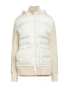 Herno Woman Puffer Cream Size 14 Wool, Polyamide In Brown