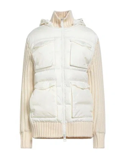 Herno Woman Puffer Cream Size 14 Wool, Polyamide In Brown