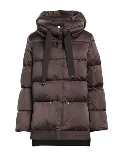 Herno Woman Puffer Dark Brown Size 12 Polyamide
