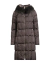 Herno Woman Puffer Dark Brown Size 6 Polyester, Modacrylic In Brown