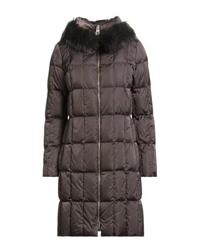Herno Woman Puffer Dark Brown Size 6 Polyester, Modacrylic