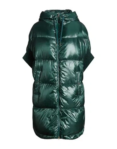 Herno Woman Puffer Dark Green Size 4 Polyamide, Wool, Viscose, Metallic Fiber