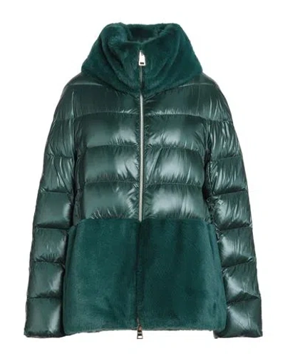 Herno Woman Puffer Dark Green Size 8 Polyamide, Polyester