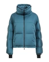 Herno Blue Down Jacket With Elegant Hood In Green