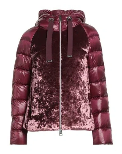HERNO HERNO WOMAN PUFFER GARNET SIZE 6 POLYESTER, ELASTANE, POLYAMIDE, COTTON, ACETATE