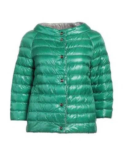 Herno Woman Puffer Green Size 4 Polyamide