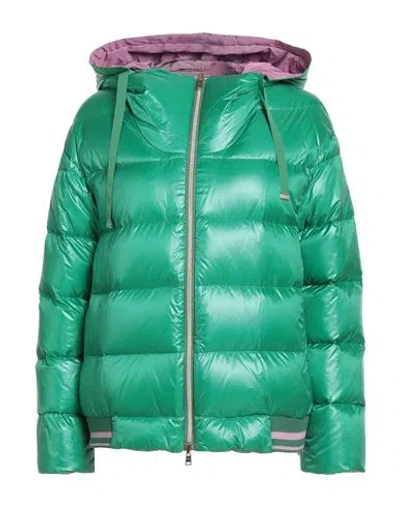 Herno Woman Puffer Green Size 6 Polyamide, Acrylic, Elastane