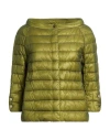 Herno Woman Puffer Green Size 6 Polyamide, Elastane, Cotton, Acetate In Multi