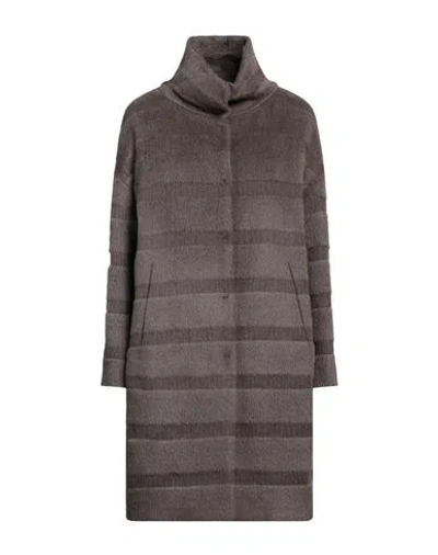 Herno Woman Puffer Grey Size 10 Alpaca Wool, Virgin Wool, Cotton, Acetate