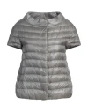 Herno Iconico Woman Puffer Light Grey Size 6 Polyamide, Cotton, Acetate In Grey