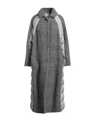Herno Woman Puffer Grey Size 6 Polyamide, Virgin Wool, Mohair Wool, Alpaca Wool