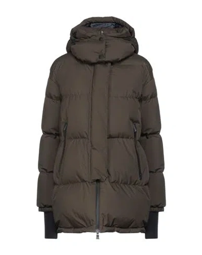 Herno Woman Puffer Khaki Size 0 Polyester, Gore-tex In Brown