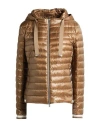 Herno Woman Puffer Khaki Size 8 Polyamide In Brown