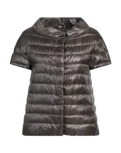 Herno Woman Puffer Lead Size 6 Polyamide, Cotton, Acetate In Grey
