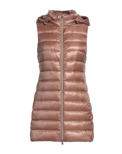 Herno Woman Puffer Light Brown Size 16 Polyamide In Beige