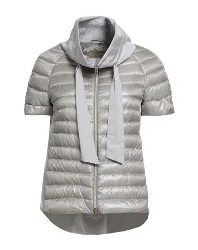 Herno Woman Puffer Light Grey Size 4 Polyamide, Polyester In Gray