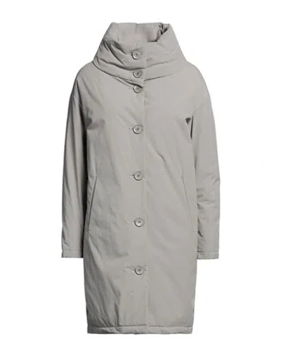 Herno Woman Puffer Light Grey Size 6 Polyamide In Gray