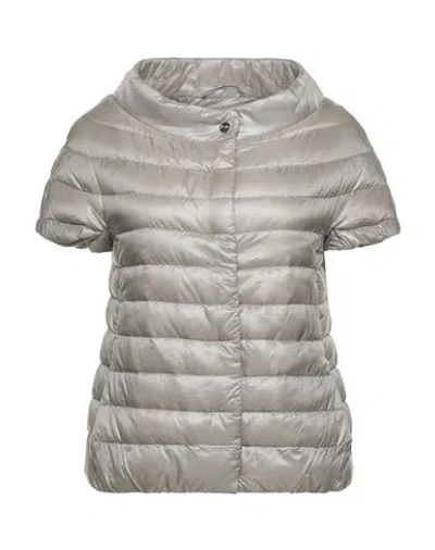 Herno Iconico Woman Puffer Light Grey Size 6 Polyamide, Cotton, Acetate In Grey
