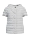 Herno Woman Puffer Light Grey Size 6 Polyester, Polyamide, Cotton, Acetate In Grey
