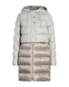 Herno Woman Puffer Light Grey Size 6 Silk, Cashmere, Polyamide In Gray