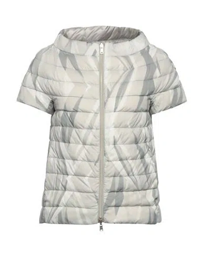 Herno Woman Down Jacket Light Grey Size 10 Polyamide