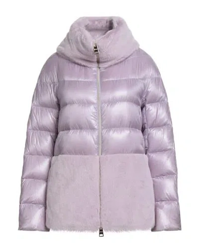 Herno Woman Puffer Lilac Size 4 Polyamide, Polyester In Purple