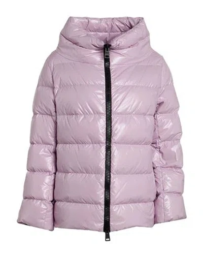 Herno Woman Puffer Lilac Size 8 Polyamide In Purple